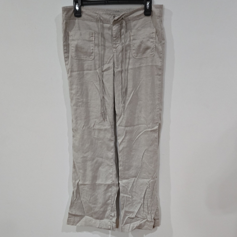 Level 99 Women Light Khaki Flare Pants